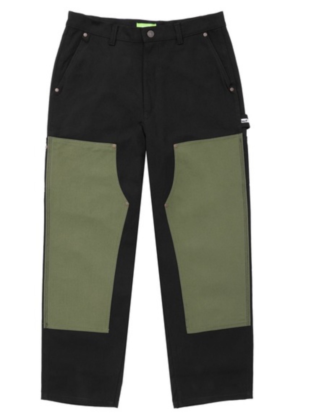 HUF Black with Olive Green Patches Canvas Like Material Size 26